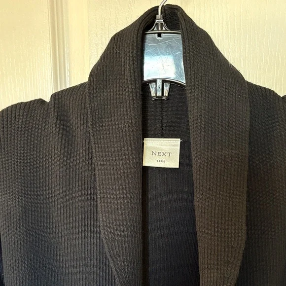 Next Ribbed Black Cardigan - Picture 2 of 5